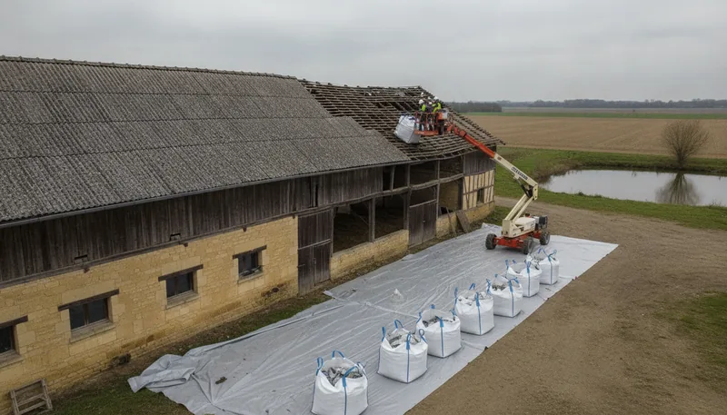 Hangar et étable d'un corps de ferme, 540 m² de couverture, Sarrebourg, secteur de Hoff